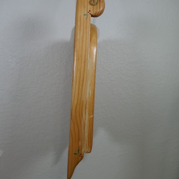 Santa Hand Painted Wooden Sled 18" Season Greetings Signed 1995 Mexico Vintage - Picture 6 of 15